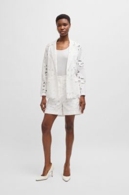 Leather pumps with Double B monogram trim, White