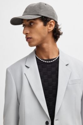 Ball-chain necklace with logo magnet closure, Silver