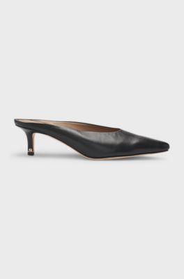 Backless mules in nappa leather, Black