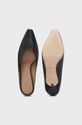 Backless mules in nappa leather, Black