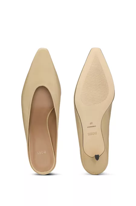 Backless mules in nappa leather
