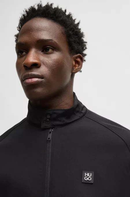 Cotton-blend jacket with contrast trims