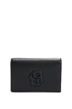 Grained small wallet with Double B monogram