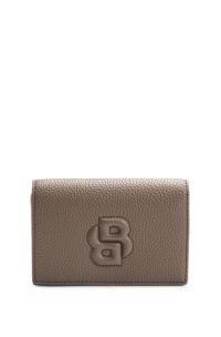 Kleine generfde portemonnee met Double B-monogram, Bruin