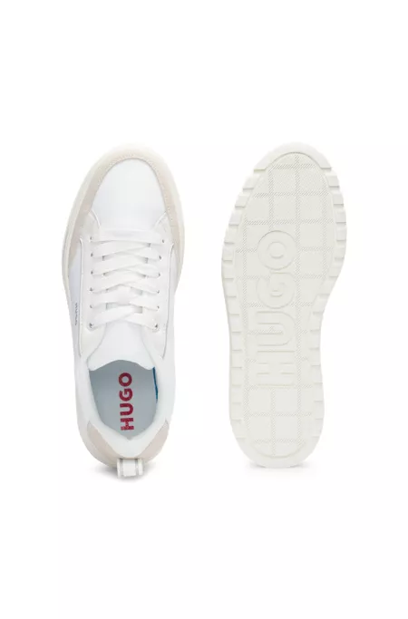 Platform trainers with suede trims