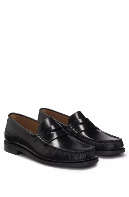 Penny-trim loafers in brush-off leather