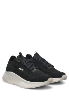 TTNM EVO trainers with knitted uppers and suede trims, Black