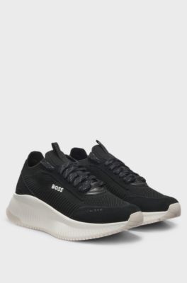TTNM EVO trainers with knitted uppers and suede trims, Black