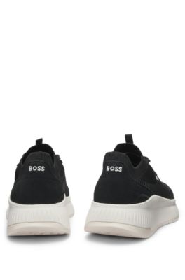 TTNM EVO trainers with knitted uppers and suede trims, Black