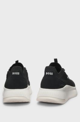 TTNM EVO trainers with knitted uppers and suede trims, Black