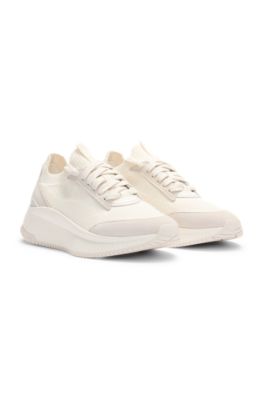 TTNM EVO trainers with knitted uppers and suede trims, White