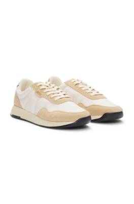 Hugo Boss Mixed-material Trainers With Suede Trims In Multi