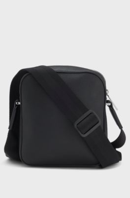 Reporter-Tasche mit gepr&auml;gtem Logo, Schwarz