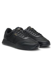 Lage sneakers met een gestructureerde bovenzijde, Zwart
