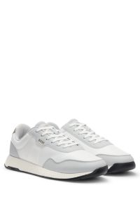 Low-top trainers with textured uppers, White