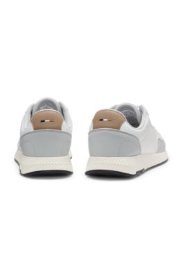 L&aring;ga sneakers med texturerad ovandel, Vit