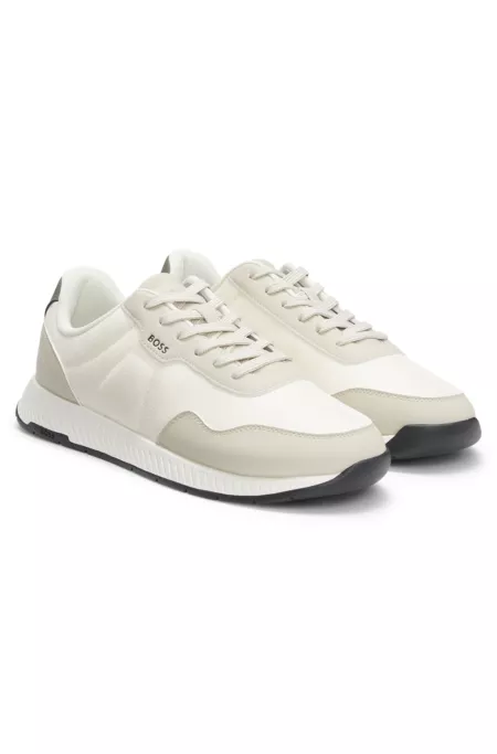 Low-top trainers with textured uppers