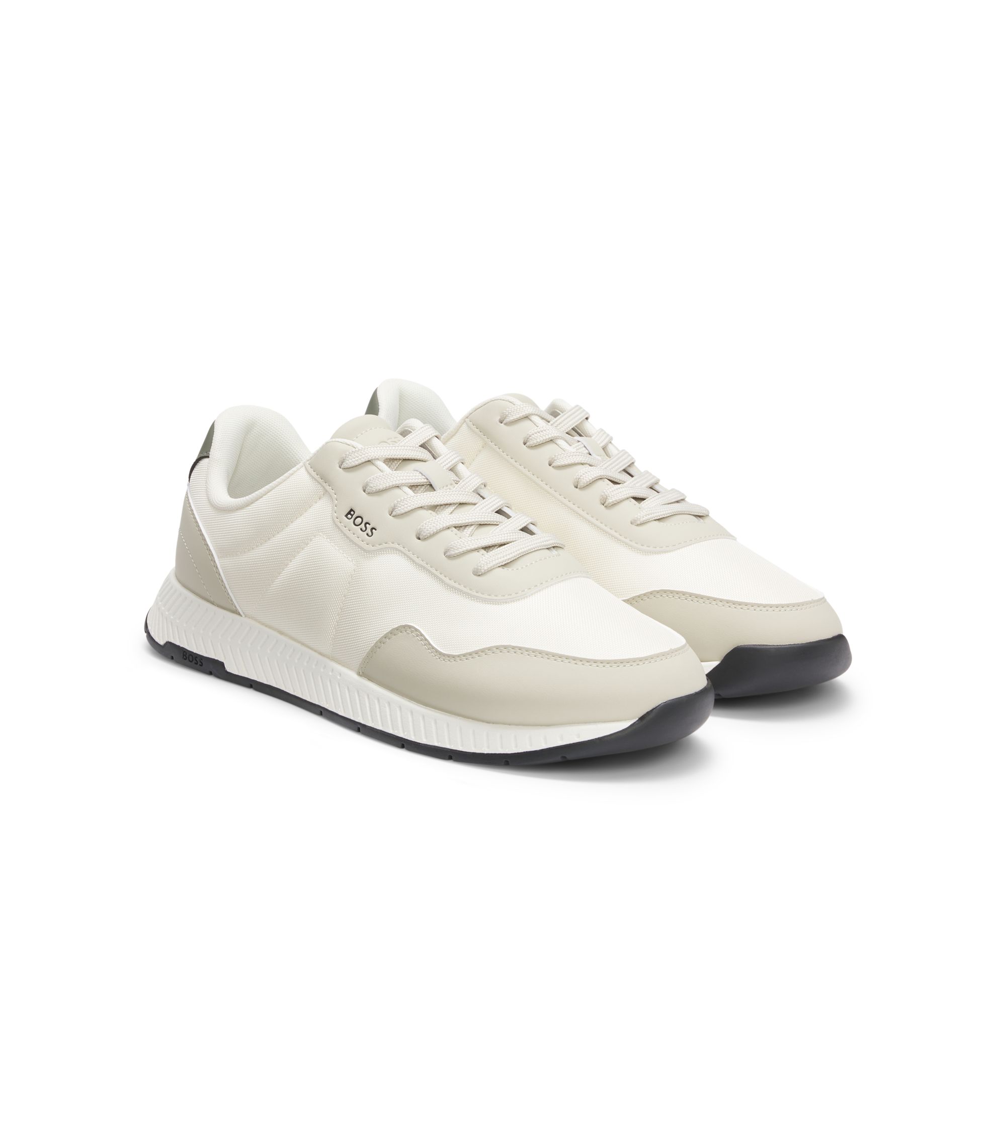 Lowtop Sneakers mit strukturiertem Obermaterial