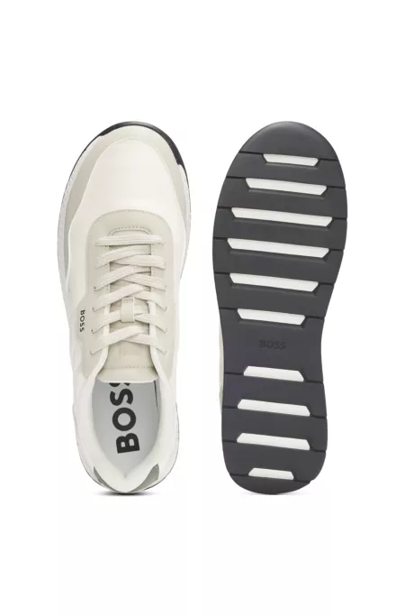 Low-top trainers with textured uppers