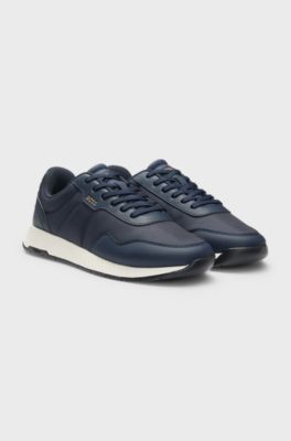Low-top trainers with textured uppers, Dark Blue
