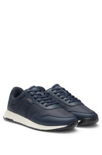 Low-top trainers with textured uppers, Dark Blue