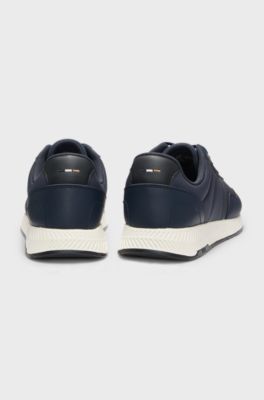 Low-top trainers with textured uppers, Dark Blue