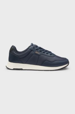 Low-top trainers with textured uppers, Dark Blue