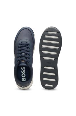 L&aring;ga sneakers med texturerad ovandel, M&ouml;rkbl&aring;