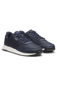 Low-top trainers with textured uppers, Dark Blue