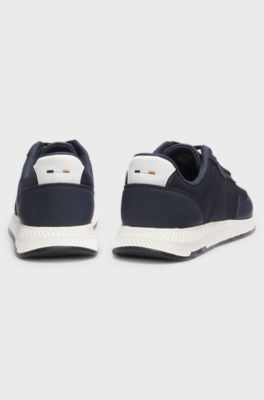 Low-top trainers with textured uppers, Dark Blue