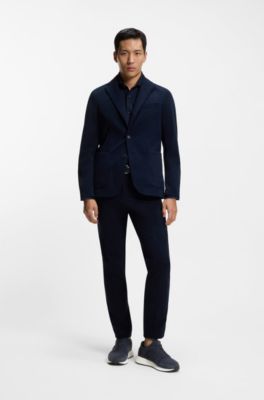 Low-top trainers with textured uppers, Dark Blue