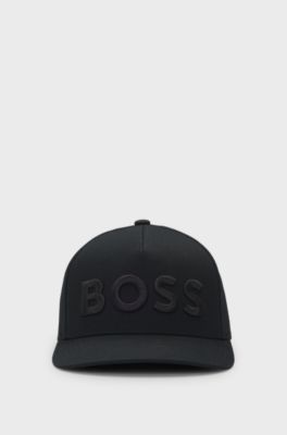 Cotton-twill cap with embroidered logo, Black