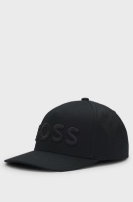 Cotton-twill cap with embroidered logo, Black
