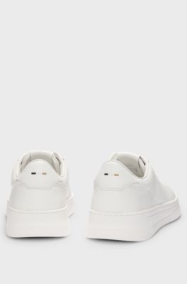 Leather trainers with rubber outsole, White