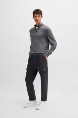 Leather trainers with rubber outsole, White