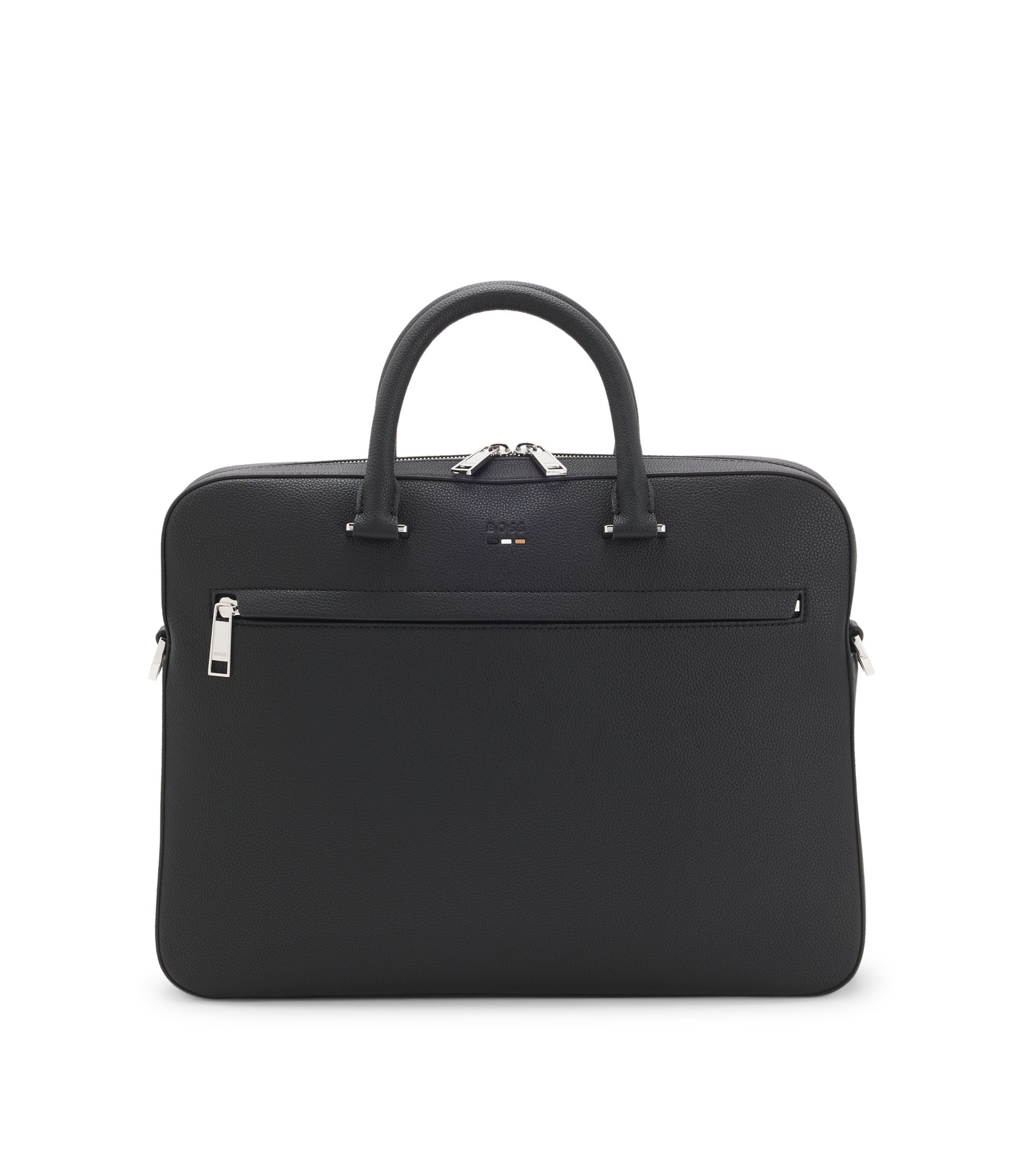 Aktentasche aus genarbtem Kunstleder mit Logo-Prägung