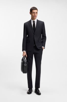 Faux leather document case with tricolour stripes, Black