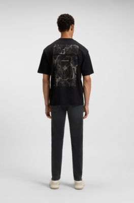 Tapered-fit jeans in black comfort-stretch denim, Black