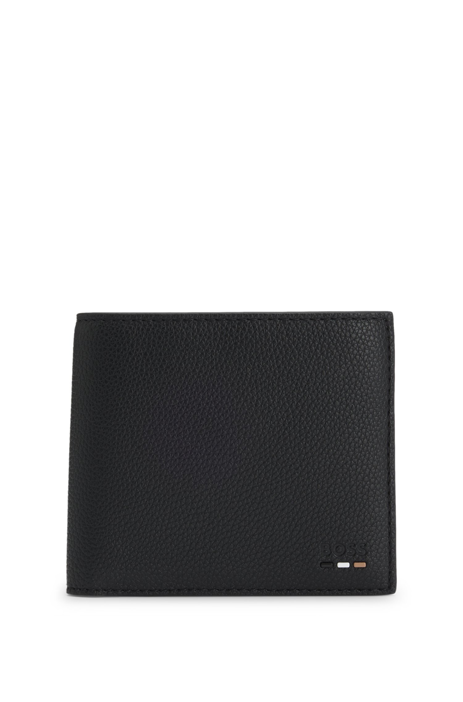 Boss Grained faux-leather wallet with signature-stripe trim plånböcker & korthållare herr