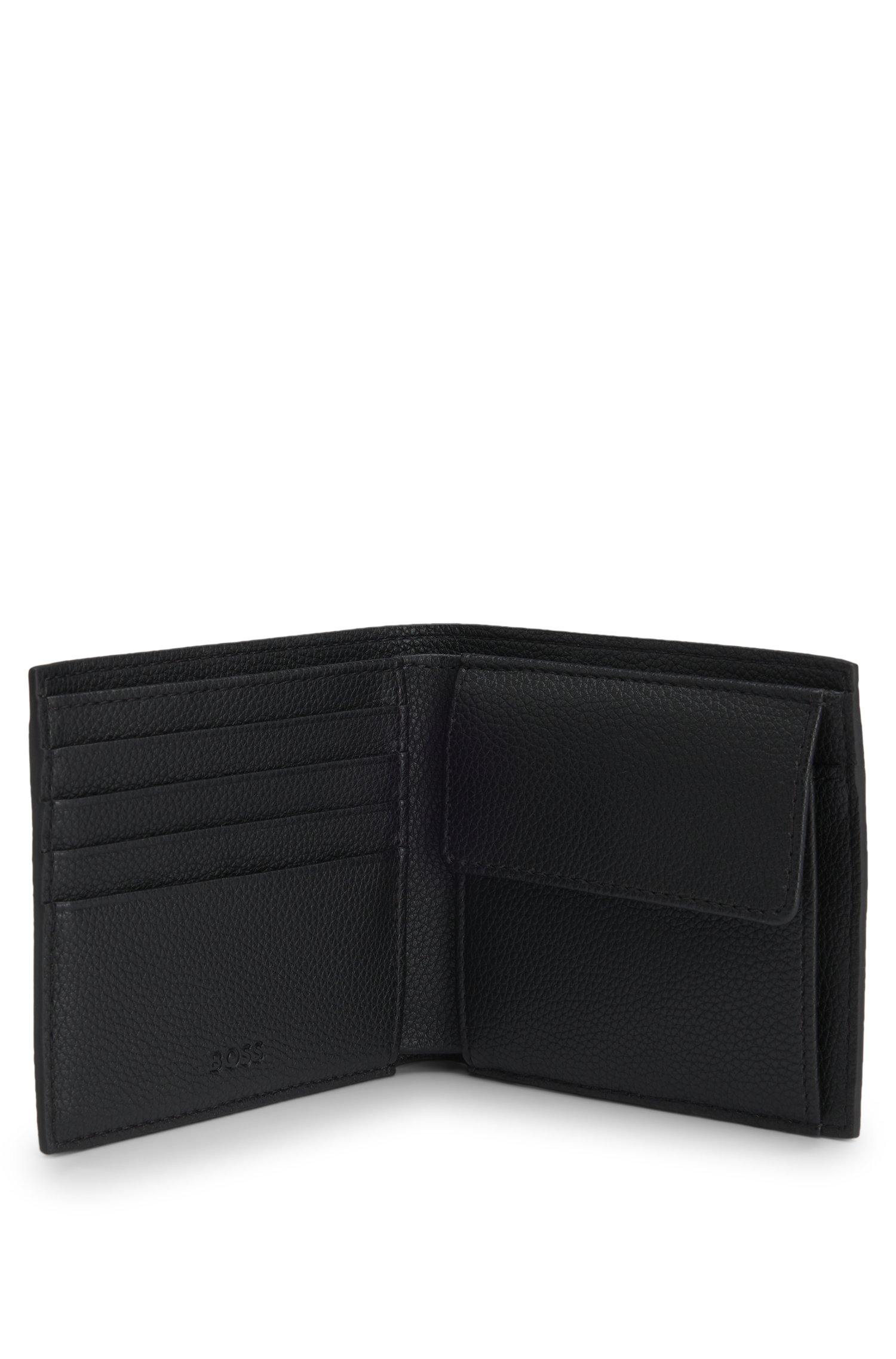 Boss Grained faux-leather wallet with signature-stripe trim plånböcker & korthållare herr – bild 4