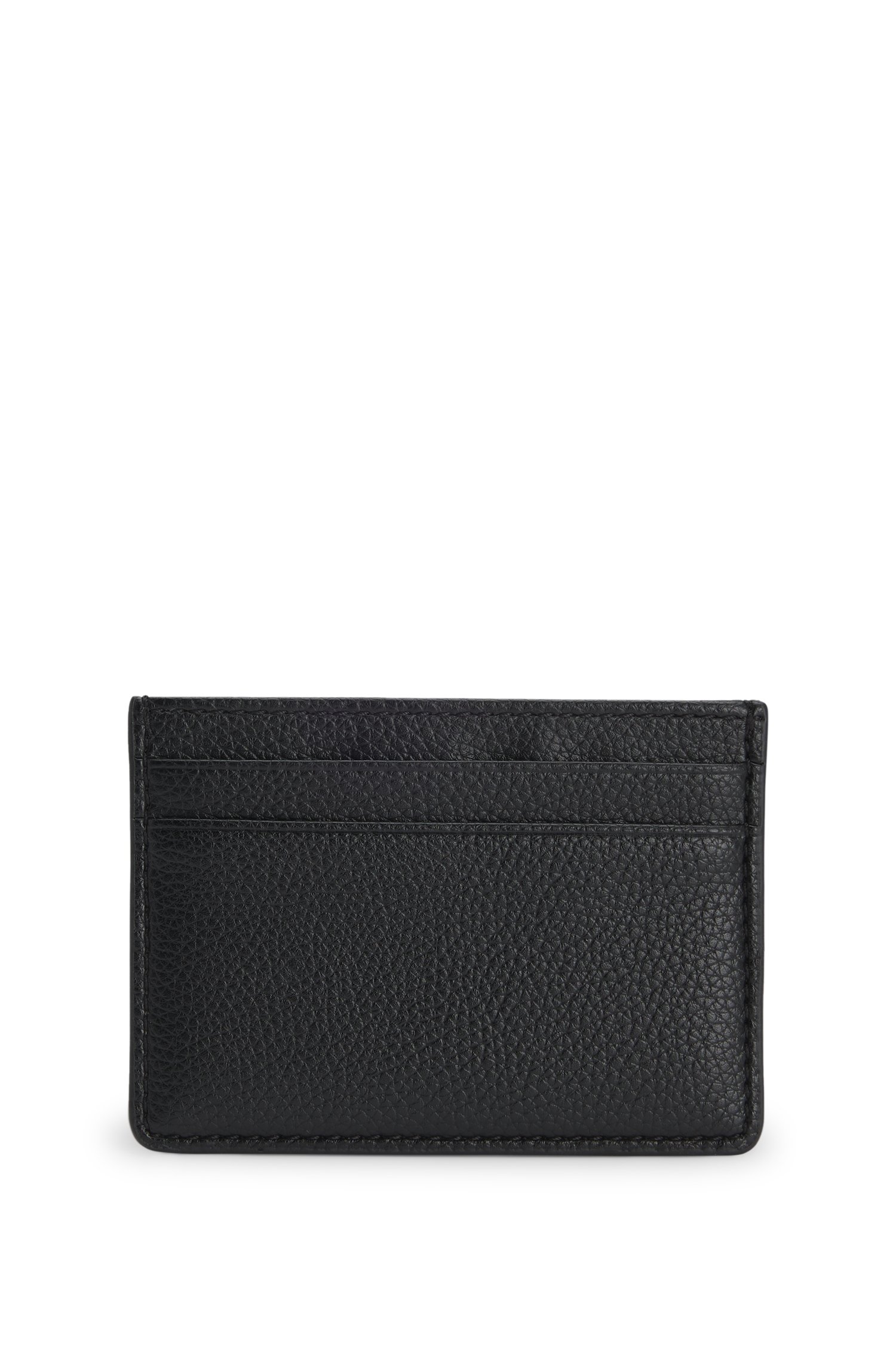 Boss Grained faux-leather card holder with signature-stripe trim plånböcker & korthållare herr – bild 4