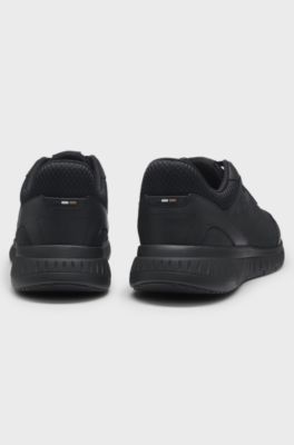 Gary trainers with leather uppers, Black