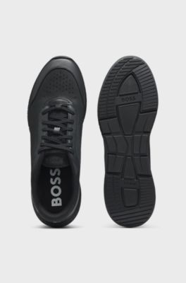 Gary trainers with leather uppers, Black