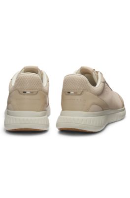 Gary trainers with leather uppers, Beige