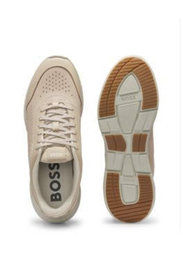 Gary trainers with leather uppers, Beige