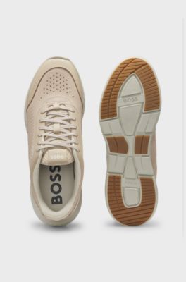 Gary trainers with leather uppers, Beige