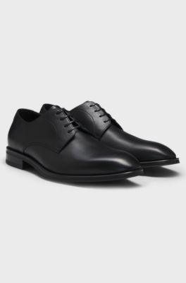 Italian-made Derby shoes in leather, Black