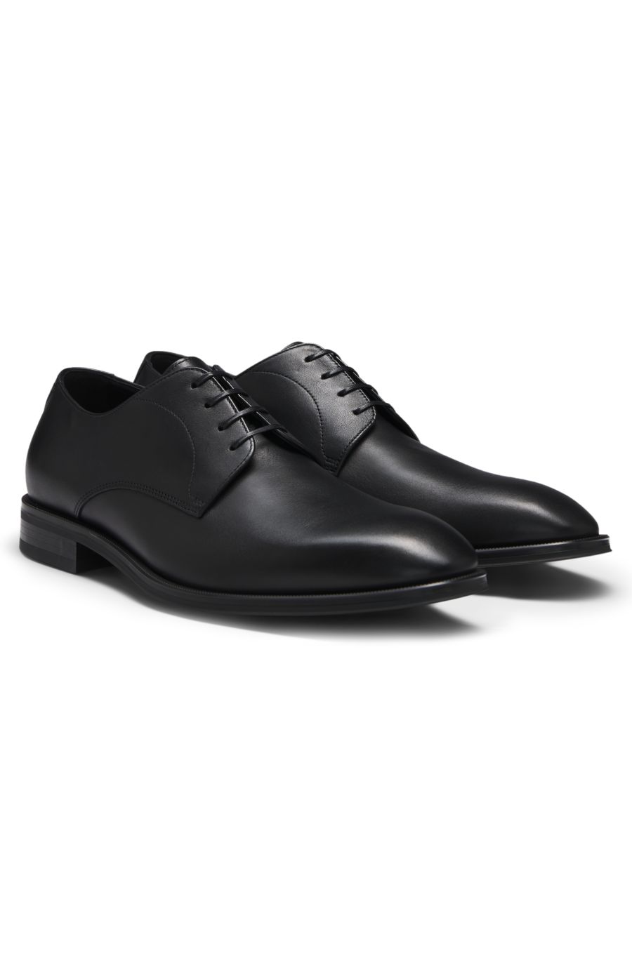 BOSS Leather Derby Shoes — Black