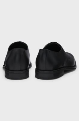 Italian-made Derby shoes in leather, Black