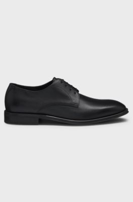 Zapatos Derby de piel elaborados en Italia, Negro